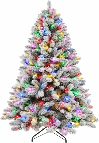 Vista 12 de Árbol de Navidad artificial con luces de 6 pies, abeto preiluminado Verde