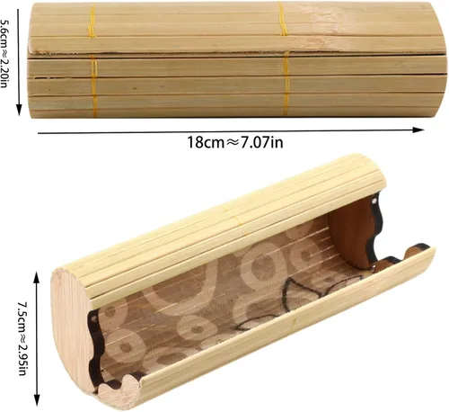 Vista 2 de sovpay Estuche de madera para gafas caja de almacenamiento de gafas elegante y ecológica, Blanco sucio