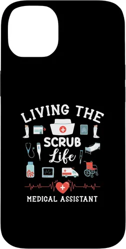 Vista 15 de Carcasa para iPhone 16 Living The Scrub Life Medical Assistant Nurse