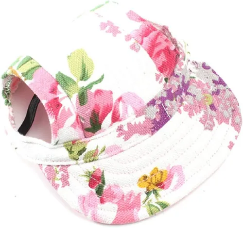 Vista 4 de Sombrero deportivo para perros, sombrero de lona para mascotas, sombrero de tela Oxford de béisbol deportivo con agujeros para las orejas