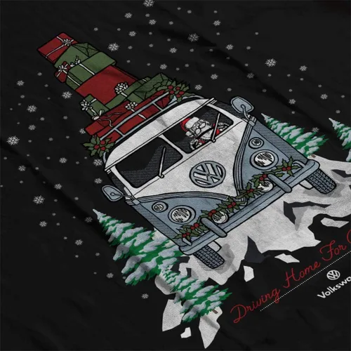 Vista 5 de Volkswagen Driving Home Christmas Camper - Camiseta para mujer
