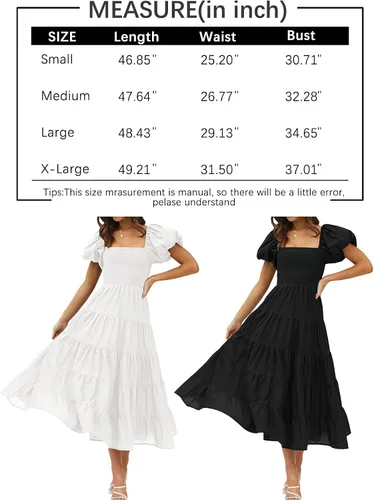 Vista 7 de LILLUSORY Vestido maxi elegante de verano de manga corta con hombros descubiertos para mujer