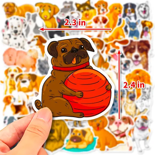 Vista 5 de The Dog Stickers 50 piezas de vinilo impermeable acuarela paquete de calcomanías de viaje para botella de agua, portátil, guitarra, patineta, coche