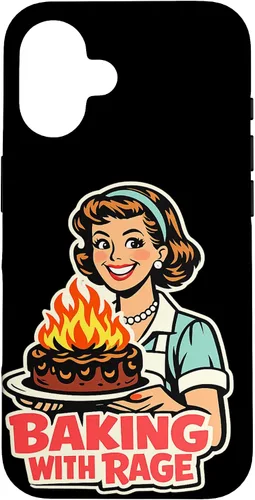 Vista 32 de Baking with Rage Retro 1950s Housewife Pop Art Humor Case for iPhone 17