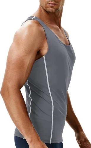 Vista 4 de Runhit 3 Pack Men's Compression Tank Tops Sleeveless Compression Shirts for Men