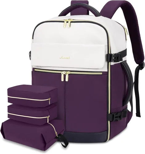 Vista 9 de LOVEVOOK: mochila de transporte de 40L, mochila de viaje para mujer con 3 cubos de embalaje