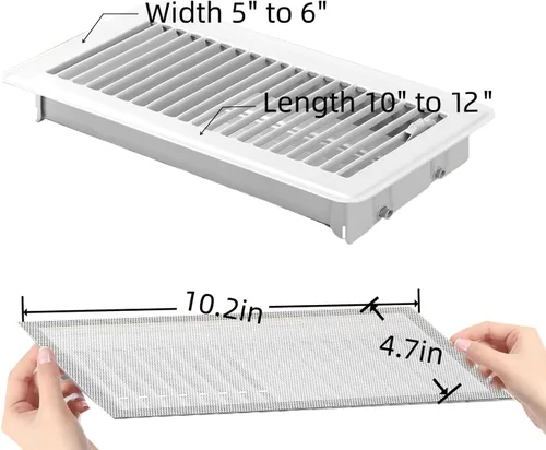 Vista 2 de 4 fundas magnéticas de ventilación blancas, cubiertas magnéticas de ventilación de 4 x 10 pulgadas con pantalla de malla para registros de Blanco