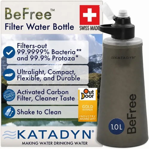 Vista 7 de Katadyn BeFree - Botella de filtro de agua plegable ultraligera de 1.0L para senderismo, camping, mochilero