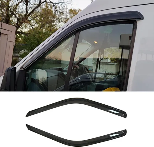 Vista 11 de Viseras laterales cromadas para ventana, deflector de ventilación de viento para Chevry Colorado/GMC Canyon Crew Cab 2004-2012, 4 piezas de montaje
