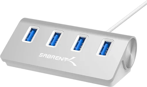 Vista 11 de SABRENT Concentrador de datos portátil de aluminio de 4 puertos USB 3.0 con cable USB 3.0 de 2.5 pies para iMac, MacBook, MacBook Pro, MacBook Air