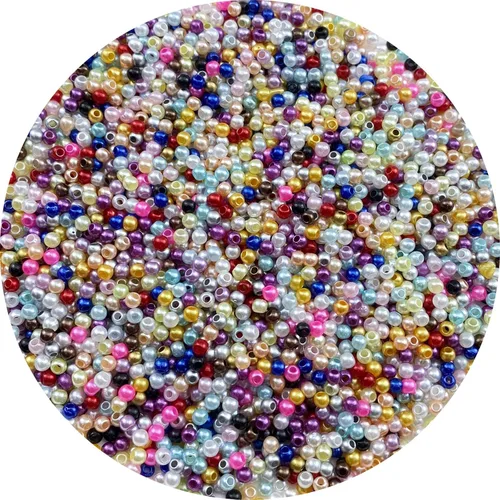 Vista 12 de 3000 cuentas de perlas de 0.118 pulgadas con agujero redondo suelto para decoración del hogar, rellenos de jarrones, manualidades, fabricación