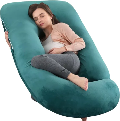 Vista 18 de Elover - Almohada de embarazo en forma de U, soporte de maternidad de cuerpo completo