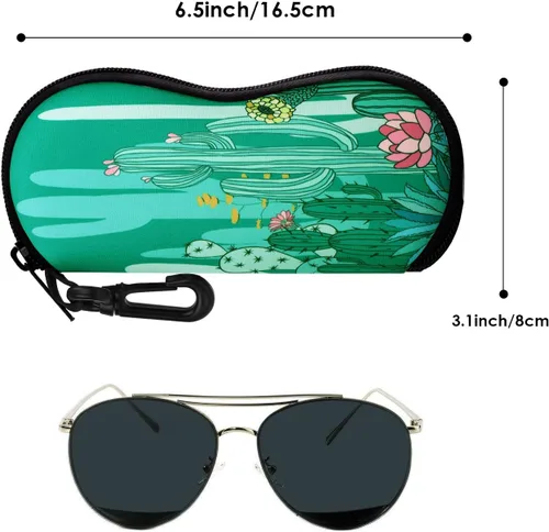Vista 116 de MoKo - Estuche suave, ultra ligero, de neopreno, para lentes de sol, con cremallera y clip para cinturón