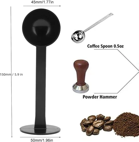 Vista 2 de Cuchara de café de plástico para café con cucharada de medición de manipulación Cuchara de medición de manipulación multifunción de doble propósito