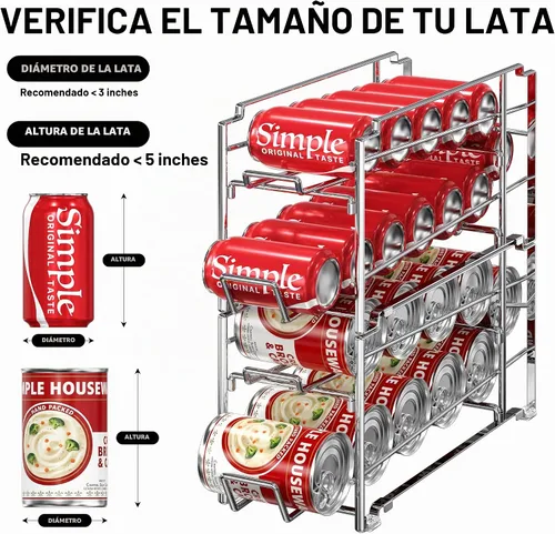 Vista 5 de Simple Houseware Paquete de 4 organizadores dispensadores apilables para cromado