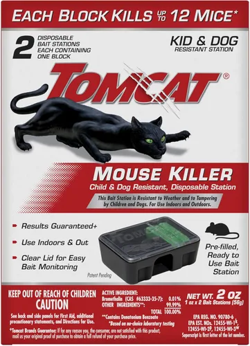 Vista 8 de Tomcat Mouse Killer estación desechable para matar ratas y ratones, resistente a niños y perros