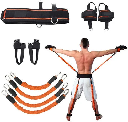 Vista 9 de Bandas de resistencia de velocidad y agilidad para entrenamiento vertical de salto en cuclillas boxeo MMA Taekwondo Karate Bounce Softbol Baloncesto