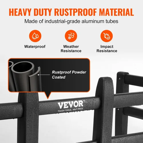 Vista 5 de VEVOR Extensor de caja de camión, extensor retráctil de aluminio para puerta trasera, longitud ajustable de 51.6 a 64 pulgadas, requiere taladro, se