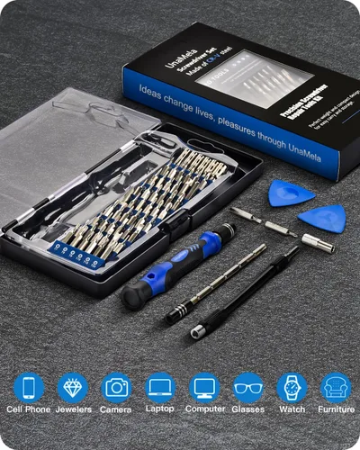 Vista 2 de UnaMela Juego de Destornilladores de Precisión Electrónicos: Kit de Herramientas de Reparación Magnéticas Pequeñas 61 en 1 Mini Destornillador