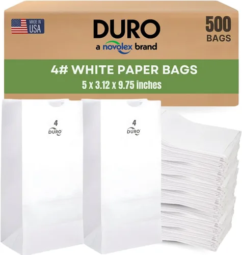 Vista 10 de Duro Bolsa de papel blanco de 2 libras, paquete de (500)