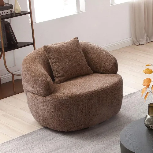Vista 13 de WILLIAMSPACE Sofá curvado de 101 pulgadas, moderno sofá boucle tapizado de gran tamaño con 4 almohadas, sofá de peluche de 4 asientos para sala