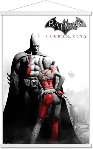 Vista 20 de Trends International DC Comics VIdeo Game - Póster de pared de Arkham City, arte clave, 14.725 x 22.375 pulgadas, versión enmarcada de madera