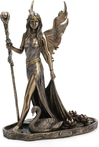Vista 2 de Veronese Design Escultura Aine The Celtic Faery Queen of Summor Love de resina fundida en frío con acabado de bronce antiguo de 9 pulgadas