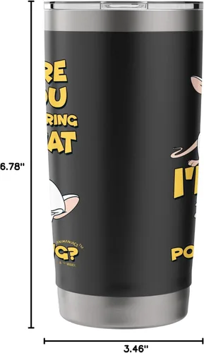 Vista 8 de Pinky and the Brain Vaso aislado de acero inoxidable Pondering