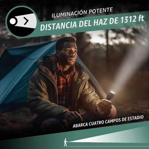 Vista 6 de Energizer S-600 Linterna LED recargable con opciones de alimentación de batería solar y AA, linternas superbrillantes IPX4 resistentes al agua