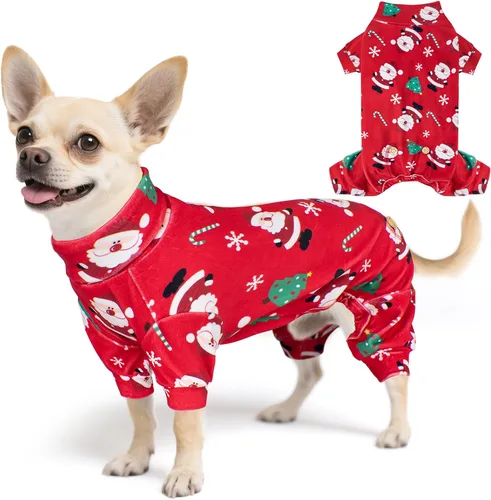 Vista 14 de KYEESE - Pijama de terciopelo para perros pequeños para uso diario, ardilla