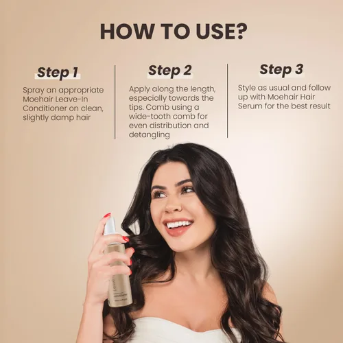Vista 5 de MOEHAIR Travel Leave In Acondicionador para desenredar el cabello, espray alisador para el cabello, tamaño de viaje, 3.4 onzas líquidas