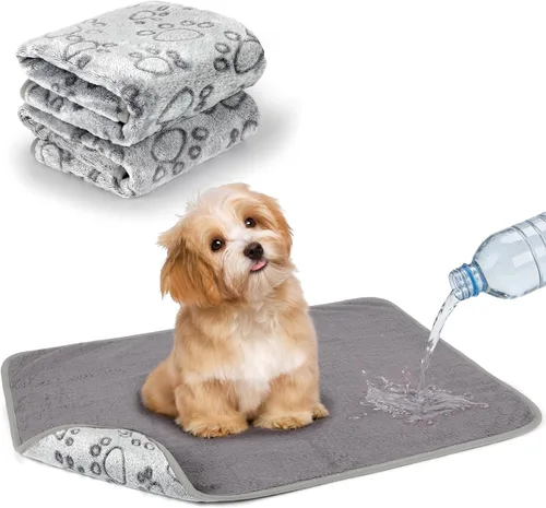 Vista 14 de YUEPET Mantas impermeables para perros, paquete de 2 mantas lavables para perros para cama, sofá, protector de vellón de franela para cachorros