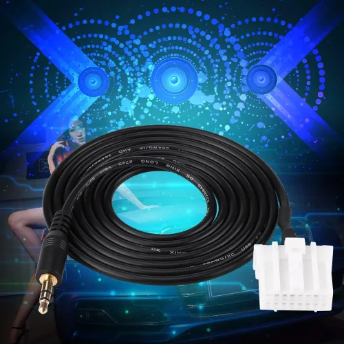 Vista 6 de Keenso Cable auxiliar de 0.138 pulgadas para conectar iPod, iPhone, MP3, teléfono y reproductor de coche, cable adaptador de interfaz de CD