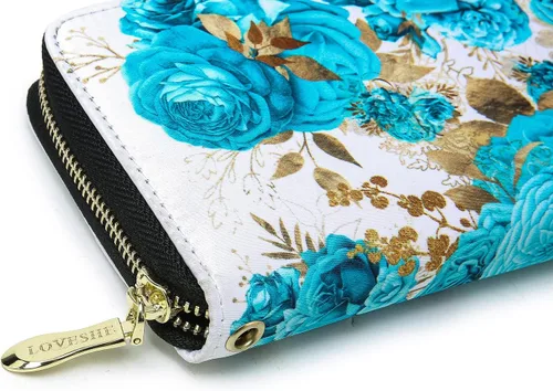 Vista 117 de Cartera de mano para mujer, estilo bohemio, con RFID, elegante, espaciosa con correa para viajes, capacidad para tarjetas, teléfono, dinero