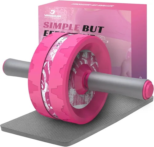 Vista 11 de VINSGUIR Ab Roller Wheel, Abs & Core Workout Equipment for Home Gym with Knee Pad Accessories, Abdominal Wheel for Full-body Strength Training