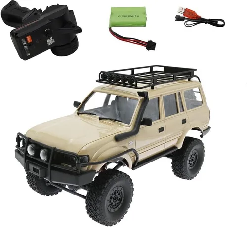 Vista 8 de RC Rock Crawler RC Truck 4x4 WPL C54-1 RTR Escala 1/16 RC Crawler, camión todoterreno todo terreno con chasis y choque mejorados, caja de cambios