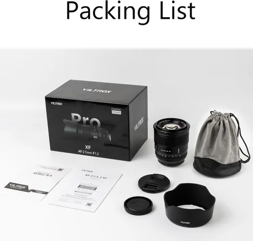 Vista 8 de Viltrox 1.063 in F1.2 Pro Level APS-C Auto Focus, compatible con cámaras sin espejo Fuji X-Mount X-A7 X-E2S X-E3 X-E4 X-H1 X-H2 X-H2S X-Pro2 X-Pro3