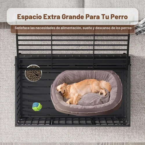 Vista 6 de Snuowu - Jaula para perros de alta resistencia de 42 pulgadas, perrera indestructible para perros grandes