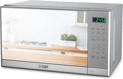 Vista 12 de Microondas Commercial CHEF de 0.7 pies cúbicos con 10 niveles de potencia, microondas de 700 W con pantalla digital, con cerradura de seguridad