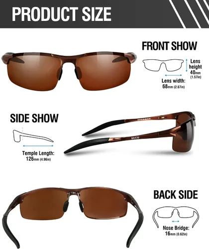 Vista 14 de Duco - Gafas de sol deportivas polarizadas para hombre con protección UV 8177s