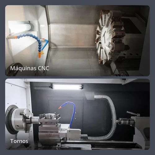 Vista 6 de Luz de trabajo LED, luz de tubo LED de máquina, lámpara de trabajo a prueba de explosiones IP66 impermeable 1500 lúmenes 15W 120V-220V reflector