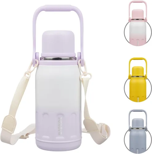 Vista 23 de BJPKPK - Botellas de agua termoaisladas de 27 onzas con tapa y asa de transporte, botellas de agua de acero inoxidable libres de BPA para la Verde
