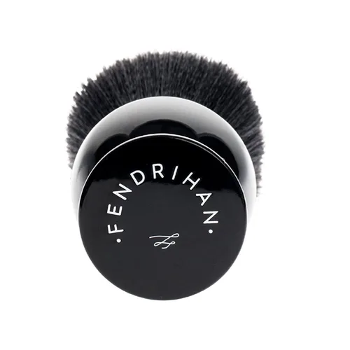 Vista 2 de Fendrihan Cepillo de afeitar sintético blanco y negro con mango de resina para afeitado personal y profesional (Knot: 0.945 in)