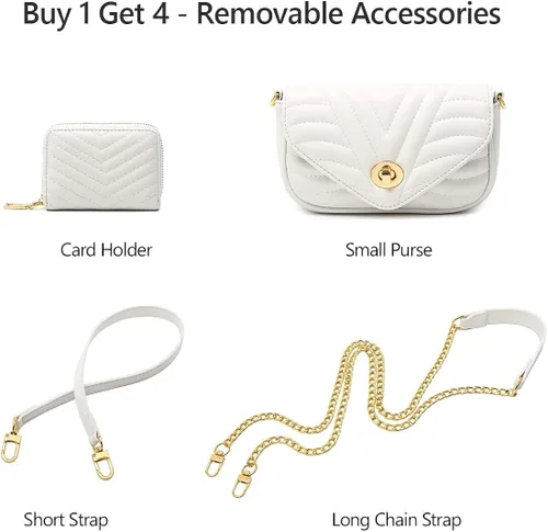 Vista 3 de JEEHAN Bolsos cruzados acolchados para mujer bolsos de hombro de diseñador pequeños