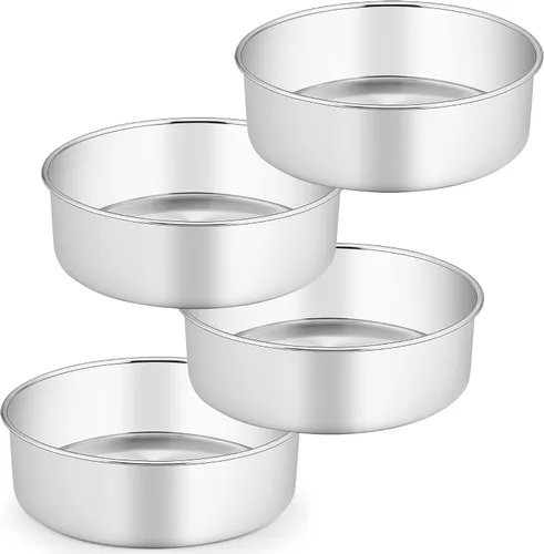 Vista 14 de TeamFar Molde para pasteles de 6 pulgadas, 6 "x 3" de acero inoxidable