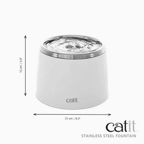 Vista 9 de Catit Fuente de agua para gatos de acero inoxidable fresca y transparente, 50023