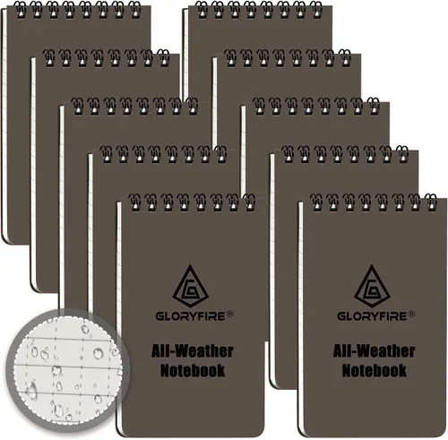 Vista 8 de GLORYFIRE - Cuaderno impermeable táctico para todo tipo de clima, con papel de cuadrícula impermeable para actividades al aire libre, grabación de 3