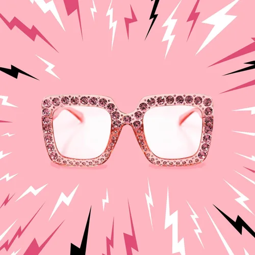 Vista 5 de Elton - Gafas de sol cuadradas con diamantes de imitación de gran