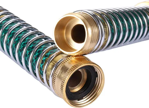 Vista 6 de Manguera de jardín Protector de resorte en espiral con manguera de grifo de latón macizo Adaptador de acoplamiento Extensión 2 unids (2 piezas)
