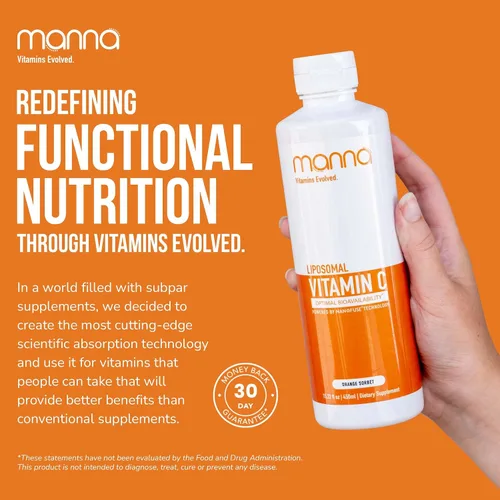 Vista 7 de Manna Vitamins Evolved - Vitamina C liposomal - Suplemento líquido de apoyo inmunológico de alta absorción con antioxidantes - Refuerzo de colágeno